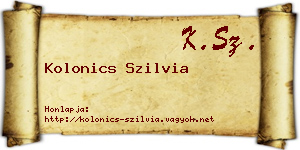 Kolonics Szilvia névjegykártya